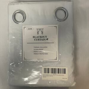CUW White Blackout Curtain-Thermal Insulated 82"LX51"W -NWT